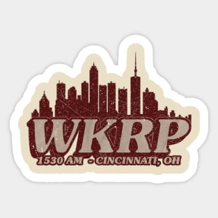 wkrp - city skyline retro Sticker